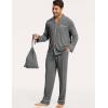 GYS Premium Bamboo Viscose Men’s Pajamas Set Long Sleeve Button Down 2 Pieces Sleepwear Sets(Dark Heather Grey)