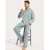 GYS Premium Bamboo Viscose Men’s Pajamas Set Long Sleeve Button Down 2 Pieces Sleepwear Sets(Light Greyish Green)