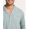 GYS Premium Bamboo Viscose Men’s Pajamas Set Long Sleeve Button Down 2 Pieces Sleepwear Sets(Light Greyish Green)
