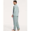 GYS Premium Bamboo Viscose Men’s Pajamas Set Long Sleeve Button Down 2 Pieces Sleepwear Sets(Light Greyish Green)