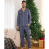 GYS Premium Bamboo Viscose Men’s Pajamas Set Long Sleeve Button Down 2 Pieces Sleepwear Sets(Navy Elk)