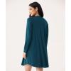 GYS Premium Bamboo Viscose Nightgowns for Women Long Sleeve Crew Neck Soft Sleepwear(Ink Blue)