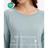GYS Premium Bamboo Viscose Nightgowns for Women Long Sleeve Crew Neck Soft Sleepwear(Light Greyish Green)