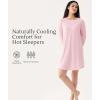 GYS Premium Bamboo Viscose Nightgowns for Women Long Sleeve Crew Neck Soft Sleepwear(Pink)