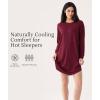 GYS Premium Bamboo Viscose Nightgowns for Women Long Sleeve Crew Neck Soft Sleepwear(Wine Red)