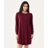 GYS Premium Bamboo Viscose Nightgowns for Women Long Sleeve Crew Neck Soft Sleepwear(Wine Red)