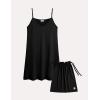GYS Premium Bamboo Viscose Women’s Full Slips Nightgown Soft and Lightweight Spaghetti Strap Sleep Dress(Black)
