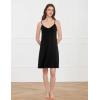 GYS Premium Bamboo Viscose Women’s Full Slips Nightgown Soft and Lightweight Spaghetti Strap Sleep Dress(Black)