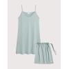 GYS Premium Bamboo Viscose Women’s Full Slips Nightgown Soft and Lightweight Spaghetti Strap Sleep Dress(Light Greyish Green)