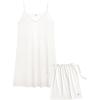 GYS Premium Bamboo Viscose Women’s Full Slips Nightgown Soft and Lightweight Spaghetti Strap Sleep Dress(White)