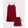 GYS Premium Bamboo Viscose Women’s Full Slips Nightgown Soft and Lightweight Spaghetti Strap Sleep Dress(Wine Red)