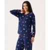 GYS Premium Bamboo Viscose Womens Pajamas Set, Long Sleeve Sleepwear Tops with Jogger Pants Pjs Sets(Navy Christmas Puppy)