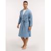 GYS Premium Men’s Robe Bamboo Viscose Knee Length Soft Comfy Bathrobe(Grayish Blue)
