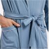 GYS Premium Men’s Robe Bamboo Viscose Knee Length Soft Comfy Bathrobe(Grayish Blue)