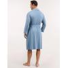 GYS Premium Men’s Robe Bamboo Viscose Knee Length Soft Comfy Bathrobe(Grayish Blue)