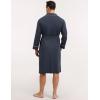 GYS Premium Men’s Robe Bamboo Viscose Knee Length Soft Comfy Bathrobe(Midnight Blue)