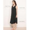 GYS Premium Sleeveless Nightgowns for Women Soft Bamboo Viscose V Neck Tank Pajama Dress(Black)