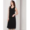 GYS Premium Sleeveless Nightgowns for Women Soft Bamboo Viscose V Neck Tank Pajama Dress(Black)