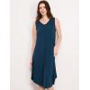 GYS Premium Sleeveless Nightgowns for Women Soft Bamboo Viscose V Neck Tank Pajama Dress(Ink Blue)