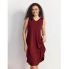 GYS Premium Sleeveless Nightgowns for Women Soft Bamboo Viscose V Neck Tank Pajama Dress(Wine Red)