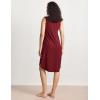 GYS Premium Sleeveless Nightgowns for Women Soft Bamboo Viscose V Neck Tank Pajama Dress(Wine Red)