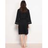 GYS Premium Viscose from Bamboo Robe for Women Long Sleeve Bathrobes Soft Kimono Robes(Black)