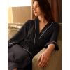 GYS Premium Viscose from Bamboo Robe for Women Long Sleeve Bathrobes Soft Kimono Robes(Black)