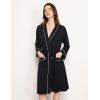 GYS Premium Viscose from Bamboo Robe for Women Long Sleeve Bathrobes Soft Kimono Robes(Black)