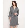 GYS Premium Viscose from Bamboo Robe for Women Long Sleeve Bathrobes Soft Kimono Robes(Dark Heather Grey)