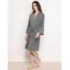 GYS Premium Viscose from Bamboo Robe for Women Long Sleeve Bathrobes Soft Kimono Robes(Dark Heather Grey)