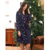 GYS Premium Viscose from Bamboo Robe for Women Long Sleeve Bathrobes Soft Kimono Robes(Navy Christmas Puppy)