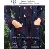 GYS Premium Viscose from Bamboo Robe for Women Long Sleeve Bathrobes Soft Kimono Robes(Navy Christmas Puppy)