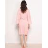 GYS Premium Viscose from Bamboo Robe for Women Long Sleeve Bathrobes Soft Kimono Robes(Pink)