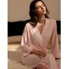 GYS Premium Viscose from Bamboo Robe for Women Long Sleeve Bathrobes Soft Kimono Robes(Pink)