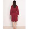 GYS Premium Viscose from Bamboo Robe for Women Long Sleeve Bathrobes Soft Kimono Robes(Wine Red)