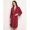 GYS Premium Viscose from Bamboo Robe for Women Long Sleeve Bathrobes Soft Kimono Robes(Wine Red)