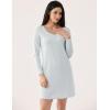 GYS Premium Women’s Nightgowns Bamboo Viscose Breathable and Stylish Long Sleeve Sleep Dress for All-day Comfort(Breezy Blue)