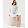 GYS Premium Women’s Nightgowns Bamboo Viscose Breathable and Stylish Long Sleeve Sleep Dress for All-day Comfort(Breezy Blue)