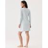 GYS Premium Women’s Nightgowns Bamboo Viscose Breathable and Stylish Long Sleeve Sleep Dress for All-day Comfort(Breezy Blue)