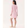 GYS Premium Women’s Nightgowns Bamboo Viscose Breathable and Stylish Long Sleeve Sleep Dress for All-day Comfort(Pink)