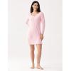 GYS Premium Women’s Nightgowns Bamboo Viscose Breathable and Stylish Long Sleeve Sleep Dress for All-day Comfort(Pink)