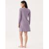 GYS Premium Women’s Nightgowns Bamboo Viscose Breathable and Stylish Long Sleeve Sleep Dress for All-day Comfort(Violet)