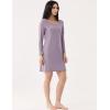 GYS Premium Women’s Nightgowns Bamboo Viscose Breathable and Stylish Long Sleeve Sleep Dress for All-day Comfort(Violet)