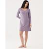 GYS Premium Women’s Nightgowns Bamboo Viscose Breathable and Stylish Long Sleeve Sleep Dress for All-day Comfort(Violet)