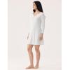 GYS Premium Women’s Nightgowns Bamboo Viscose Breathable and Stylish Long Sleeve Sleep Dress for All-day Comfort(White)