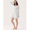GYS Premium Women’s Nightgowns Bamboo Viscose Breathable and Stylish Long Sleeve Sleep Dress for All-day Comfort(White)