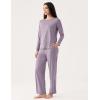 GYS Premium Women’s Pajama Sets Bamboo Viscose Soft and Breathable Long Sleeve Sleepwear(Violet)