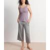 GYS Women Tank Top Bamboo Viscose Cool-Breathable Comfort Cloud-Soft Casual Sleeveless Pajama Tops(Violet)