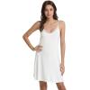GYS Women’s Bamboo Viscose Full Slips for Under Dresses Soft Adjustable Spaghetti Straps Cami Slip Dress(A- White)