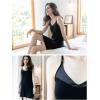 GYS Women’s Bamboo Viscose Full Slips for Under Dresses Soft Adjustable Spaghetti Straps Cami Slip Dress(B- Black)